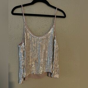 NWT. Revolve MLV Silver Sequin Women's Top Size XS